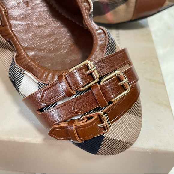 Burberry Ballerina Flats Bridle Housecheck Falcony 39 - Picture 6 of 10